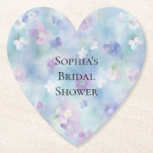 Romantisch  Paarse Witte Bloemen Vrijgezellenfeest Kartonnen Onderzetters (Voorkant)