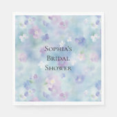 Romantisch  Paarse Witte Bloemen Vrijgezellenfeest Servet (Voorkant)