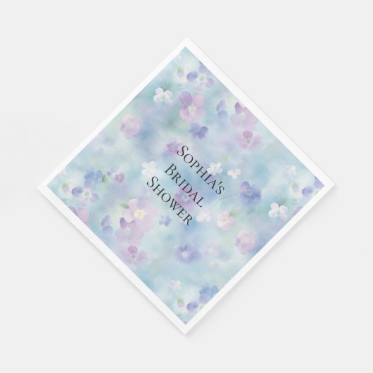 Romantisch Paarse Witte Bloemen Vrijgezellenfeest Servet (Hoek)