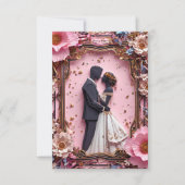 Romantisch papier silhouet bruiloft scene kaart (Voorkant)