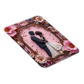Romantisch papier silhouet bruiloft scene magneet (Rechterzijde)
