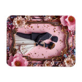 Romantisch papier silhouet bruiloft scene magneet (Horizontaal)