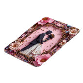 Romantisch papier silhouet bruiloft scene magneet (Linkerzijde)