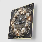 Romantisch papier voor Jubileum Vierkante Klok (Hoek)