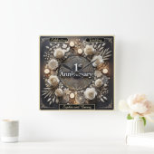 Romantisch papierontwerp voor jubileum vierkante klok (Huis)