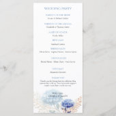 Romantisch Parelblauw Hydrangea Watercolor Bruilof Programmakaart (Achterkant)
