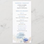 Romantisch Parelblauw Hydrangea Watercolor Bruilof Programmakaart (Voorkant)