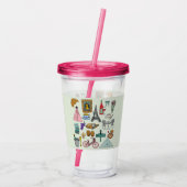 Romantisch Parijs Acryl Drinkbeker (Achterkant)