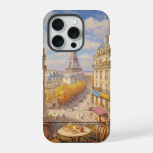 Romantisch Parijs balkon uitzicht olieverfschilder iPhone 15 Pro Case