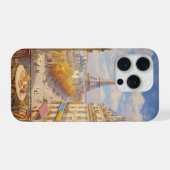 Romantisch Parijs balkon uitzicht olieverfschilder iPhone Hoesje (Achterkant horizontaal)