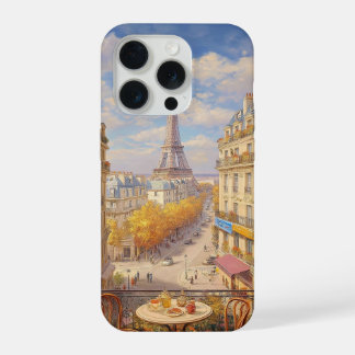 Romantisch Parijs balkon uitzicht olieverfschilder iPhone 15 Pro Case