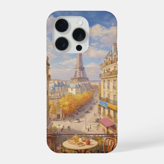 Romantisch Parijs balkon uitzicht olieverfschilder iPhone Hoesje (Achterkant)