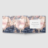 Romantisch Parijs Blauw Roze Wit Bloem Bruiloft Gastenboek (Volledig)