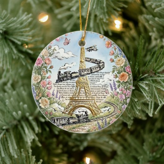 Romantisch Parijs, Eiffeltoren, Franse Kunst Keramisch Ornament (Boom)