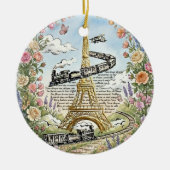Romantisch Parijs, Eiffeltoren, Franse Kunst Keramisch Ornament (Voorkant)
