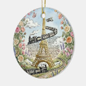 Romantisch Parijs, Eiffeltoren, Franse Kunst Keramisch Ornament (Links)