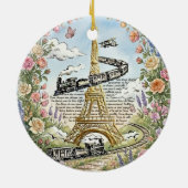 Romantisch Parijs, Eiffeltoren, Franse Kunst Keramisch Ornament (Achterkant)