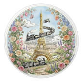Romantisch Parijs, Eiffeltoren, Franse Kunst Keramische Knop (Voorkant)