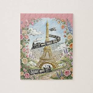 Romantisch Parijs, Eiffeltoren, Franse Kunst Legpuzzel
