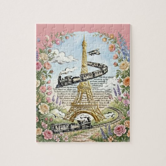 Romantisch Parijs, Eiffeltoren, Franse Kunst Legpuzzel (Verticaal)