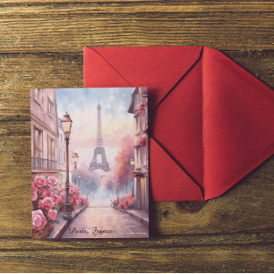 Romantisch Parijs Frankrijk – Eiffeltoren Bloemen Briefkaart