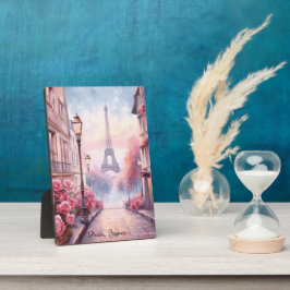 Romantisch Parijs Frankrijk – Eiffeltoren Bloemen Fotoplaat