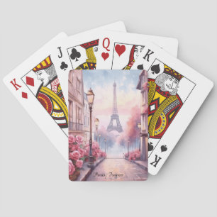 Romantisch Parijs Frankrijk – Eiffeltoren Bloemen Pokerkaarten