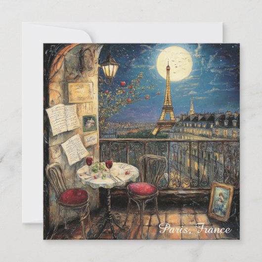 Romantisch Parijs Frankrijk Eiffeltoren Illustrati (Voorkant)