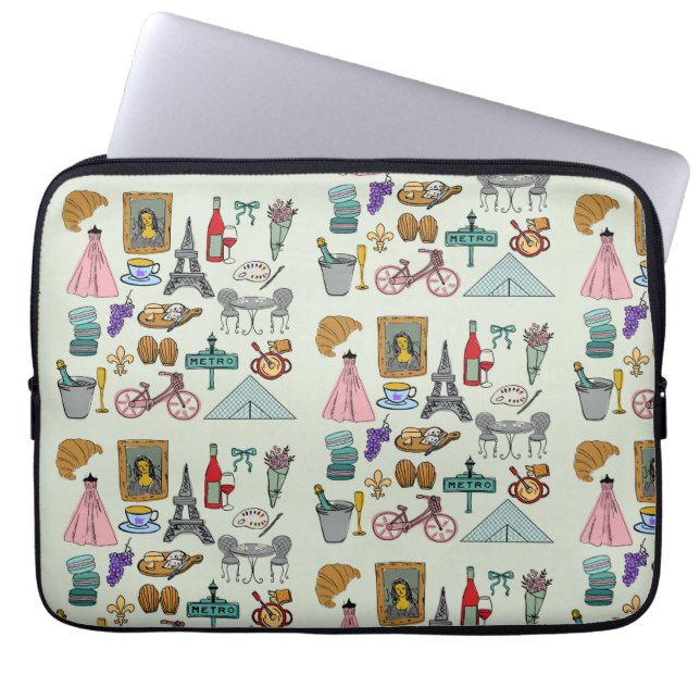 Romantisch Parijs Laptop Sleeve (Voorkant)