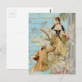 Romantisch Parijs Liefdes Shabbychic blauw Briefkaart (Voorkant / Achterkant)