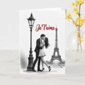 Romantisch Parijs Liefdeskaart Kaart (Gele Bloem)