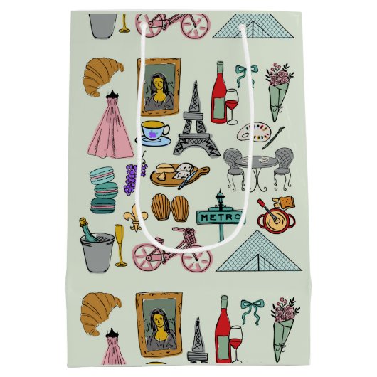 Romantisch Parijs Medium Cadeauzakje (Achterkant)