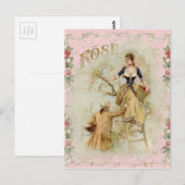 Romantisch Parijs overheerst roze shabbychic Briefkaart (Voorkant / Achterkant)