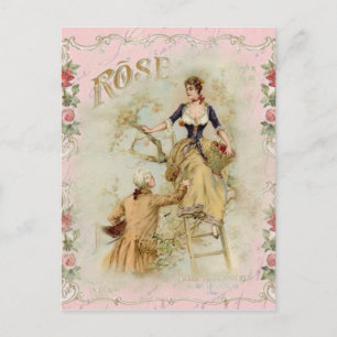 Romantisch Parijs overheerst roze shabbychic Briefkaart
