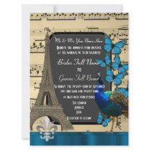 Romantisch Parijs, pauw en vlinders bruiloft