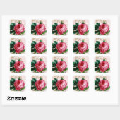 Romantisch Parijs Roos shabbychic roze Vierkante Sticker (Vel)