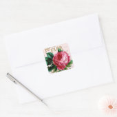 Romantisch Parijs Roos shabbychic roze Vierkante Sticker (Envelop)