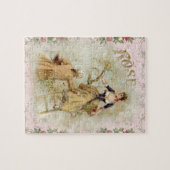 Romantisch Paris Liefhebbers roze shabbychic Legpuzzel (Horizontaal)