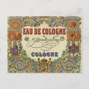 Romantisch  parisiaans etiket op parfum. briefkaart