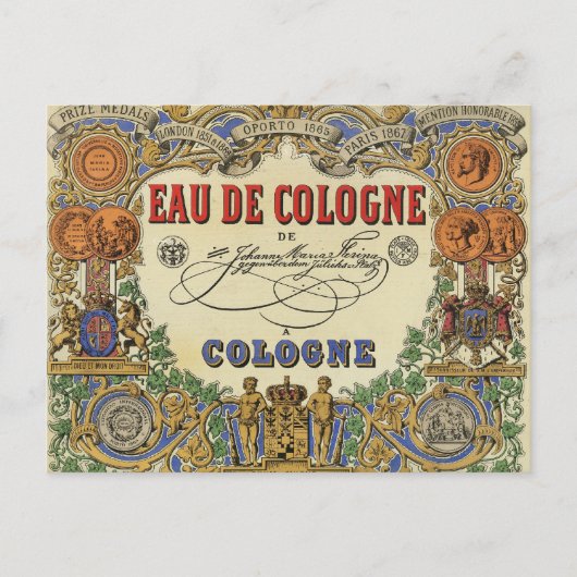 Romantisch  parisiaans etiket op parfum. briefkaart (Voorkant)