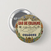 Romantisch parisiaans etiket op parfum. ronde button 5,7 cm (Voorkant /achterkant)
