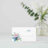 Romantisch Pastel Bloemboeket Plaatskaartje (Staand voorkant)