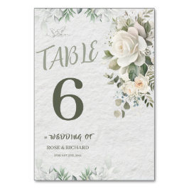 Romantisch Pastel Bloemendecor Bruiloft Tafelnumme Kaart