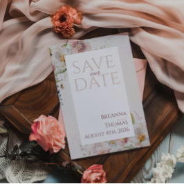 Romantisch pastel bloemenlente ontwerp kaart