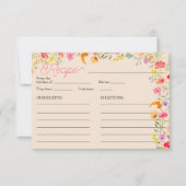 Romantisch Pastel Wildflower Bloom bruidsrecept Kaart (Voorkant)