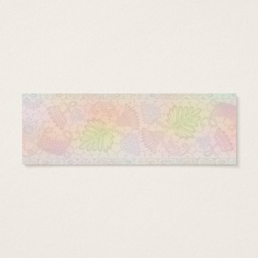 Romantisch pastelbloemontwerp mini visitekaartjes (Achterkant)