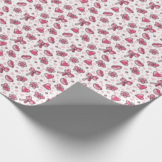 romantisch patroon cadeaupapier (Hoek)