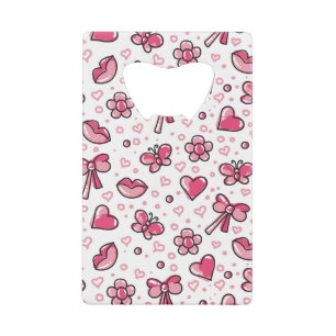 romantisch patroon creditkaart flessenopener