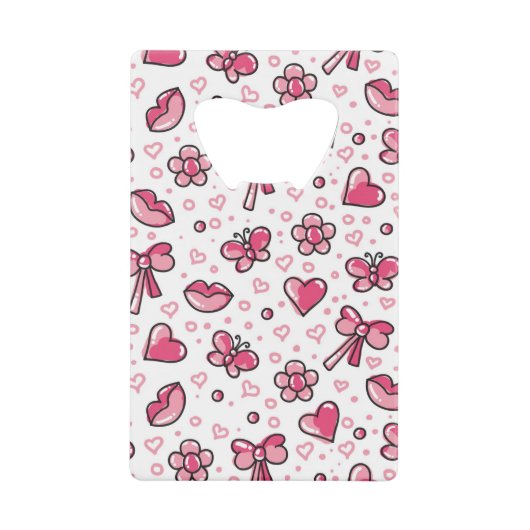 romantisch patroon creditkaart flessenopener (Voorkant)