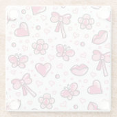 romantisch patroon glazen onderzetter (Achterkant)